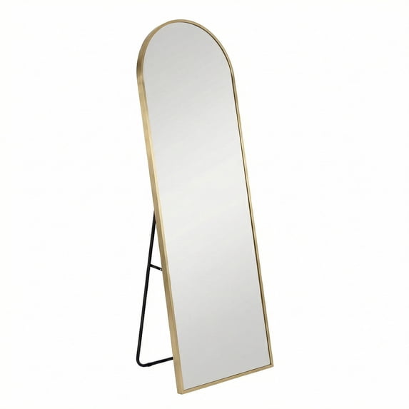 Alvantor 59"/64"/71" Full Length Mirror Floor Standing, Anti-Rust Aluminum Frame, Arch/Rectangle, Black/Gold