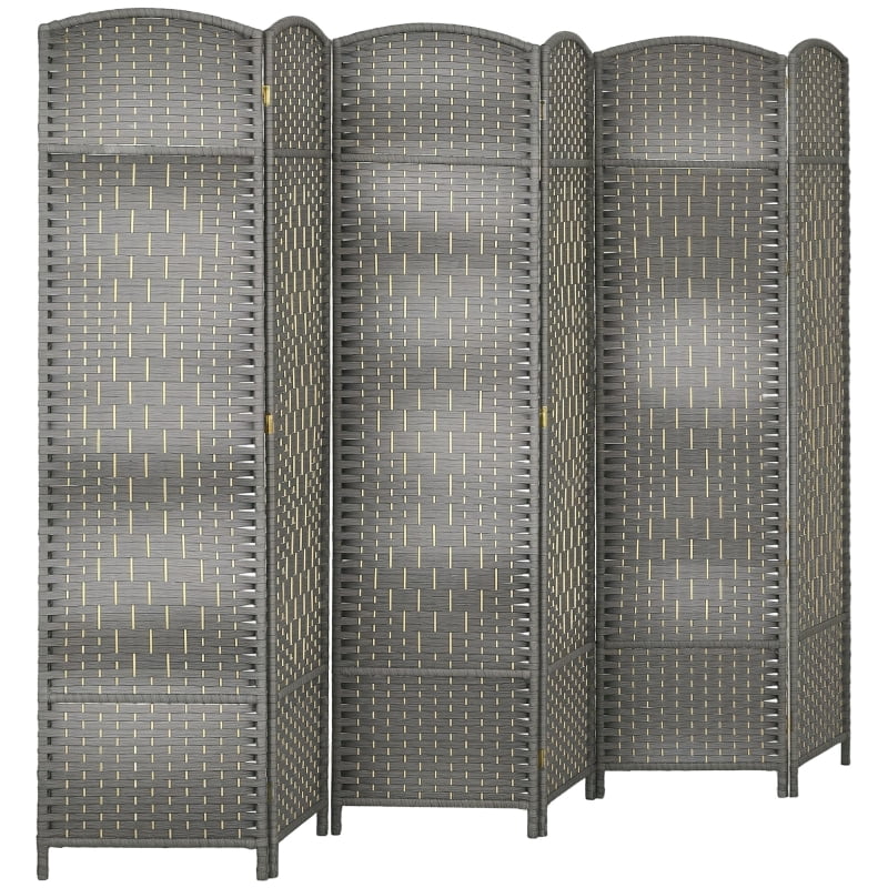 Alvantor 6-Panel Folding Privacy Screen, Freestanding Room Divider with PP Woven Panels 94.5"x70.9" Mixed Gray