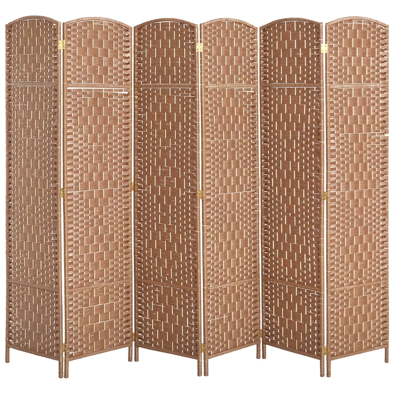 Alvantor 6-Panel Folding Privacy Screen with Hand-Woven Rattan Design, Freestanding Room Divider 106.3"x70.9" Natural