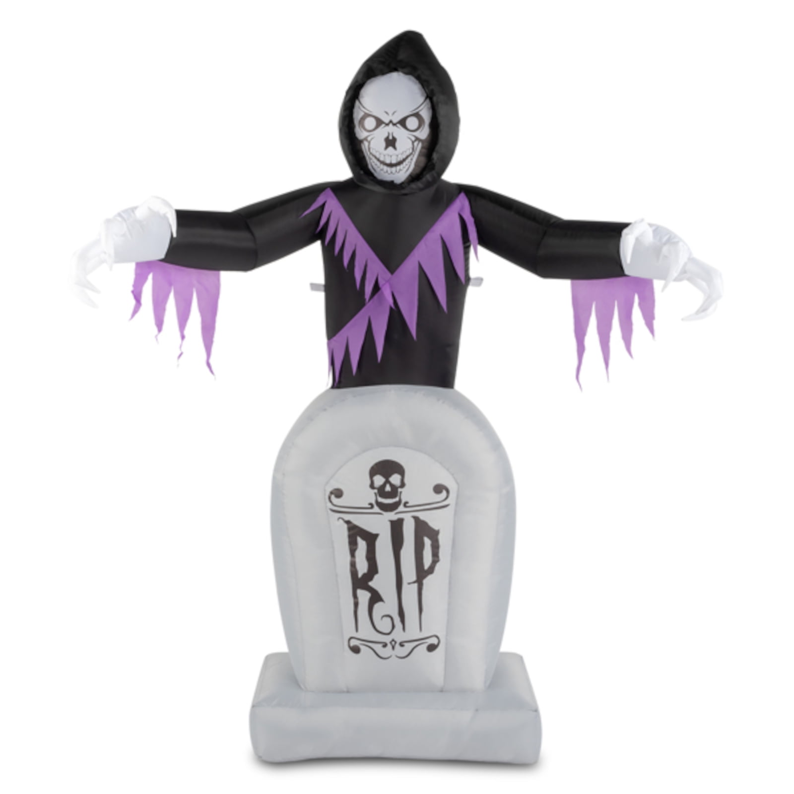 Alvantor 6 ft Halloween Inflatable Grim Reaper and Tombstone with 3 LED Lights for Outdoor Yard