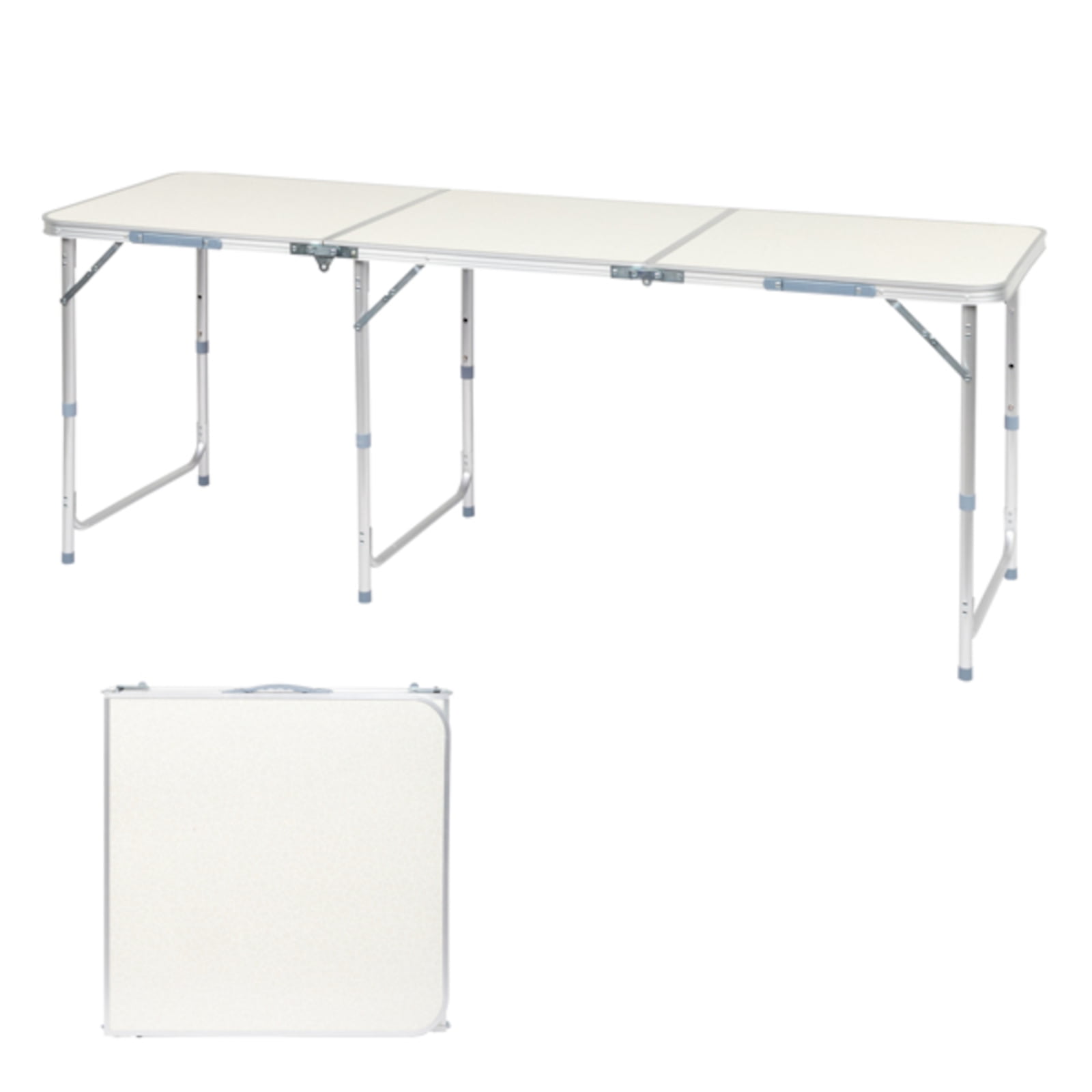 Alvantor 6ft Portable Folding Camping Table with White Aluminum Alloy