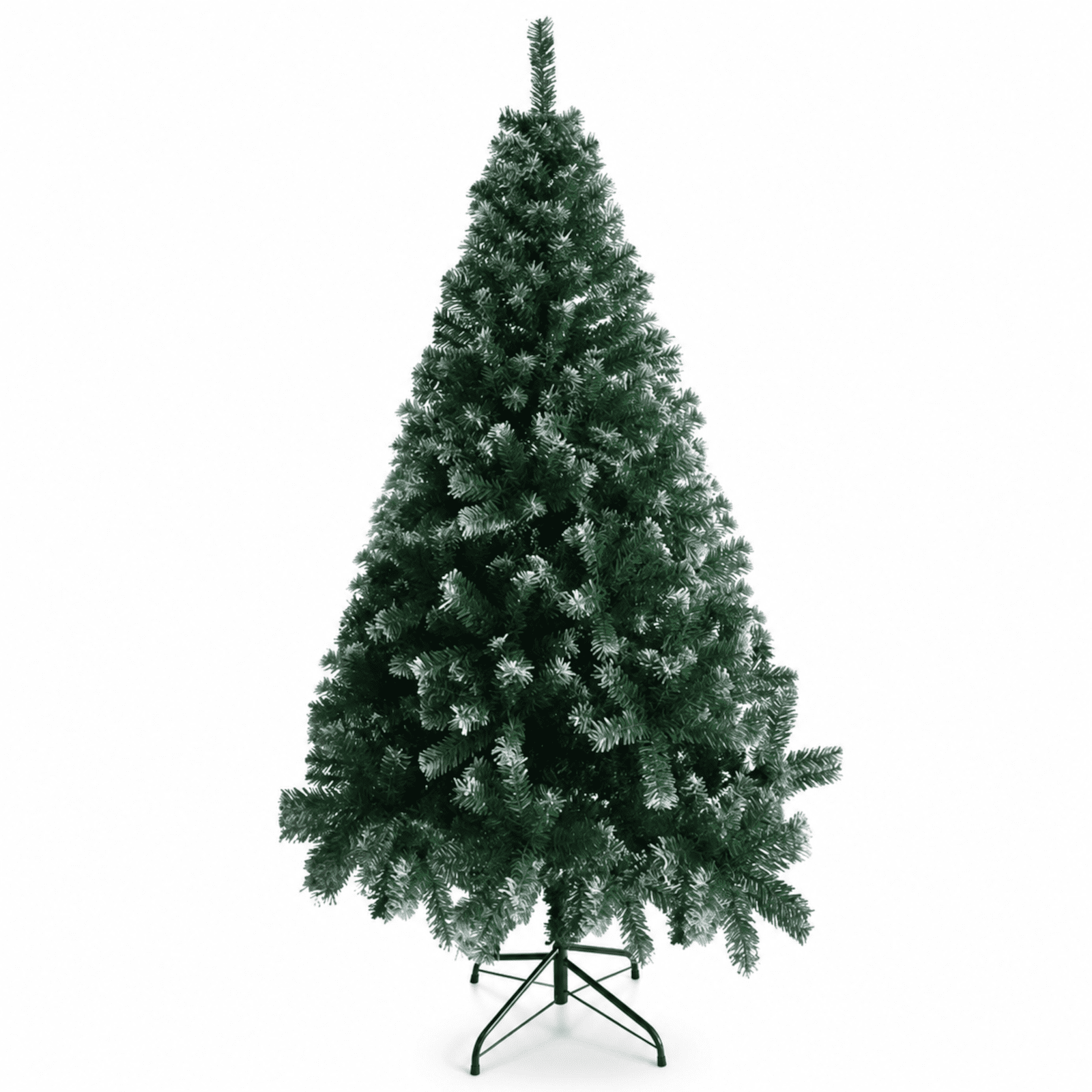 Alvantor 6 ft Unlit Artificial Christmas Tree with 650 PVC Branch Tips and Iron Stand, Light Green and White