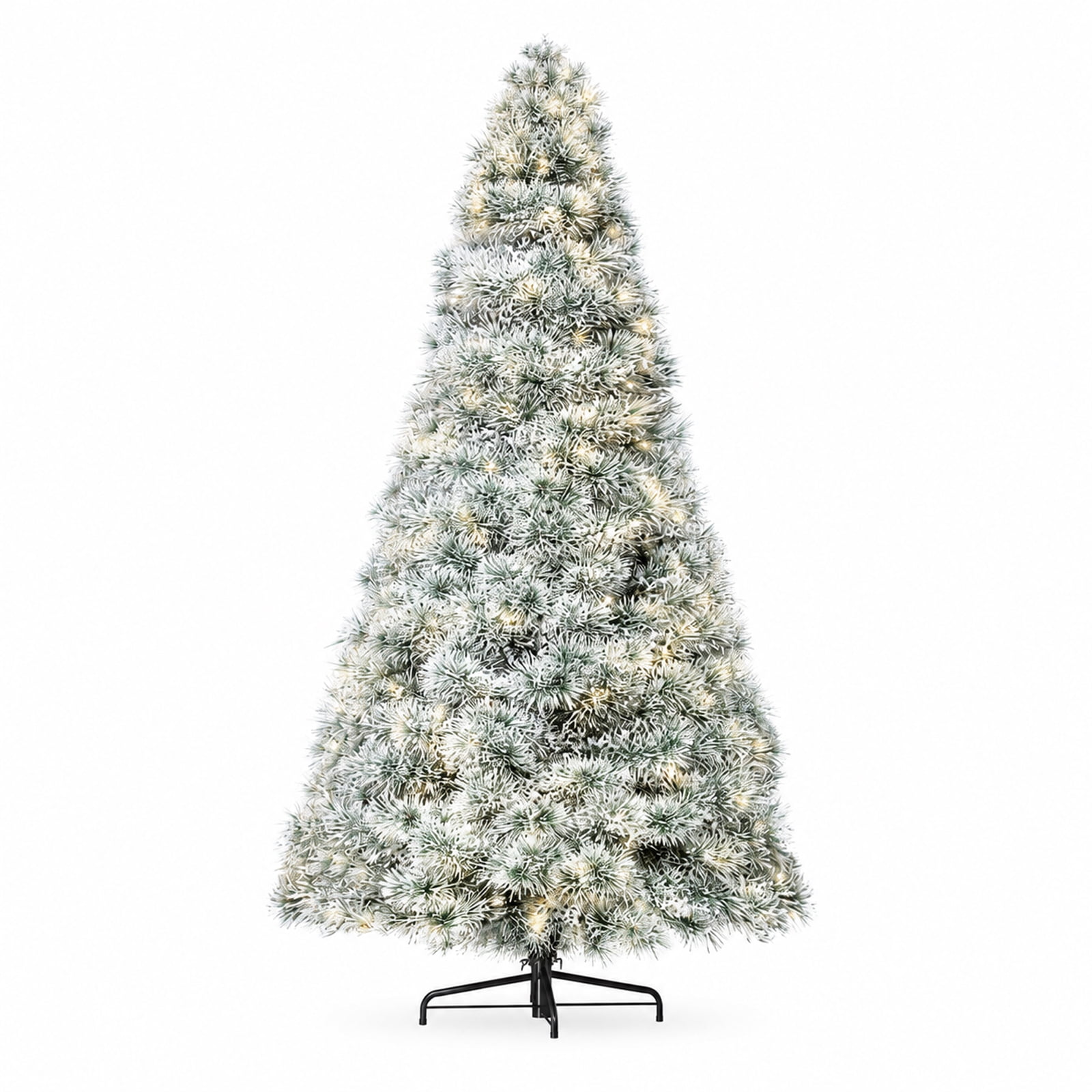Alvantor 6FT Flocked Prelit Artificial Christmas Tree with 700 Branch Tips & 250 Lights