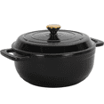 thumbnail image 1 of Alvantor 6QT Enameled Cast Iron Dutch Oven with Lid, Round Braising Pot, Oven Safe 500°F, Induction Compatible, Gradient Black, 1 of 11