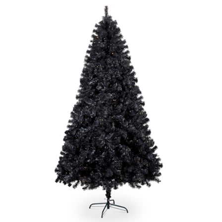 Alvantor 7.5ft Black Prelit Christmas Tree with 1350 Branch Tips and 400 LED Lights
