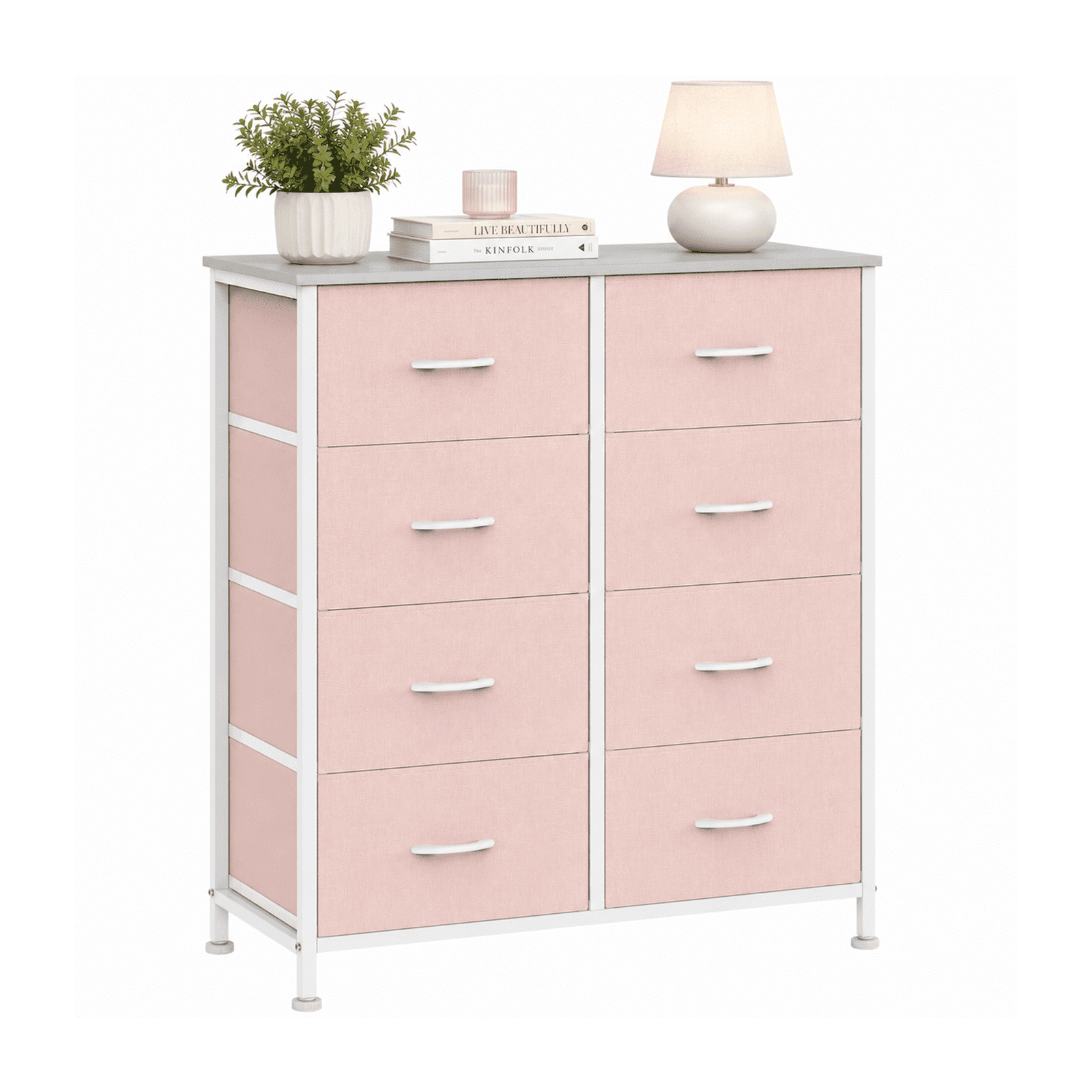 Alvantor 7/8/9-Dresser, Dresser for Bedroom Organizer Storage, Fabric Storage Tower with Sturdy Steel Frame, Wooden Top & Easy Pull Fabric Bins, Dresser for Living Room Entryway Clothes Organization