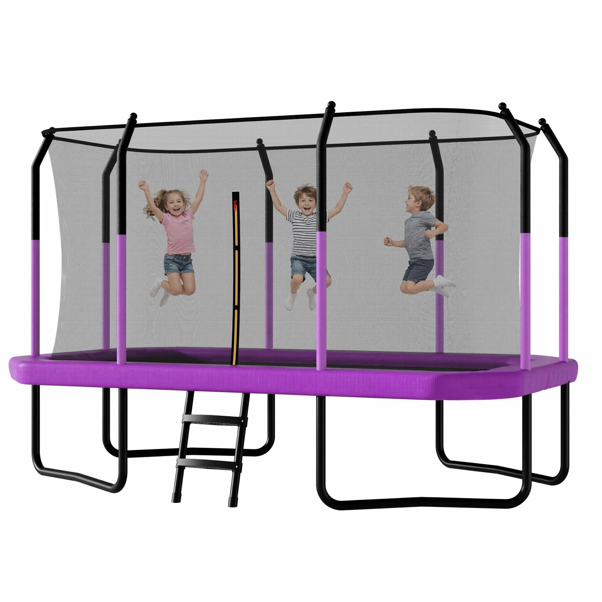 Alvantor 8x14 ft Rectangle Trampoline for Kids, Outdoor Trampolines with Enclosure Net for Gymnastics Purple