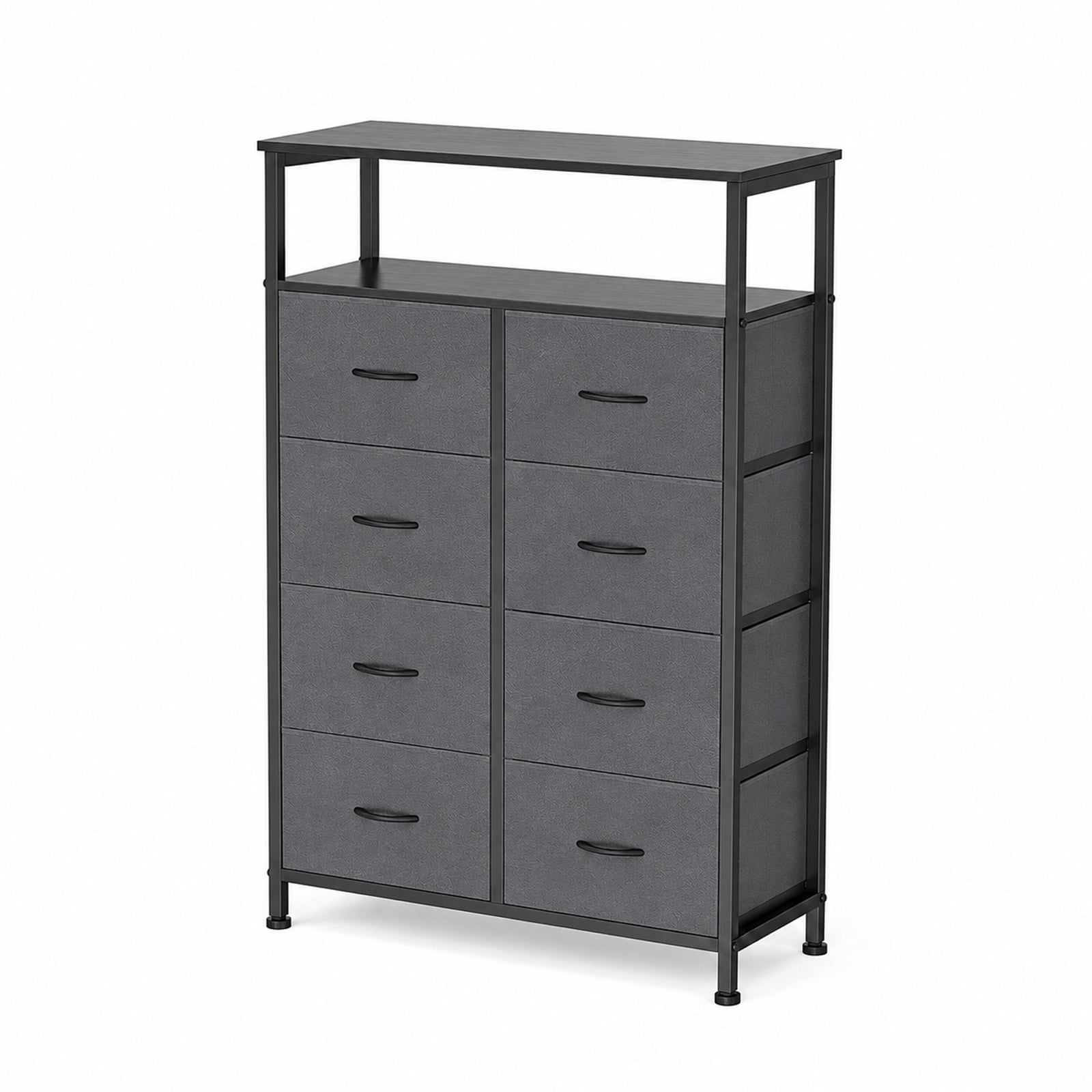Alvantor 8-Drawer Fabric Dresser with Open Shelf, Chest of Drawers, Steel, MDF, Storage Organizer Unit, Closet, Entryway