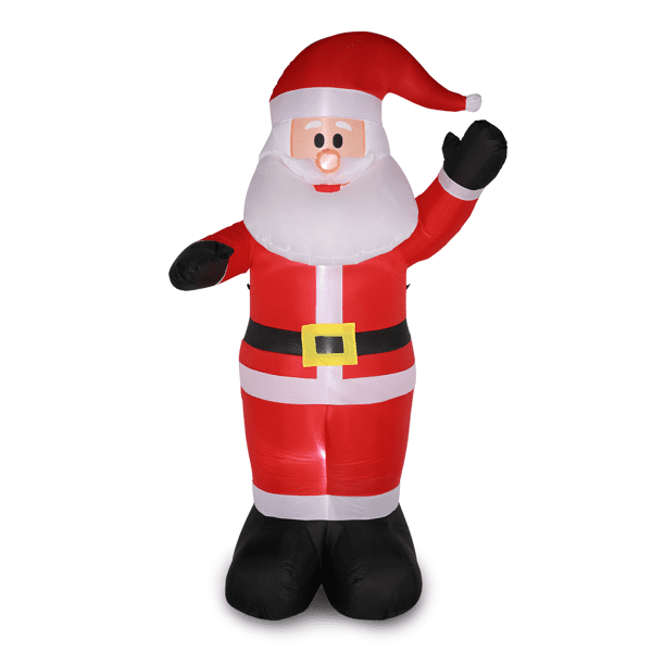 Alvantor 8 ft Lighted Inflatable Santa Claus with 4 String Lights, Red, Outdoor Christmas Yard Decoration