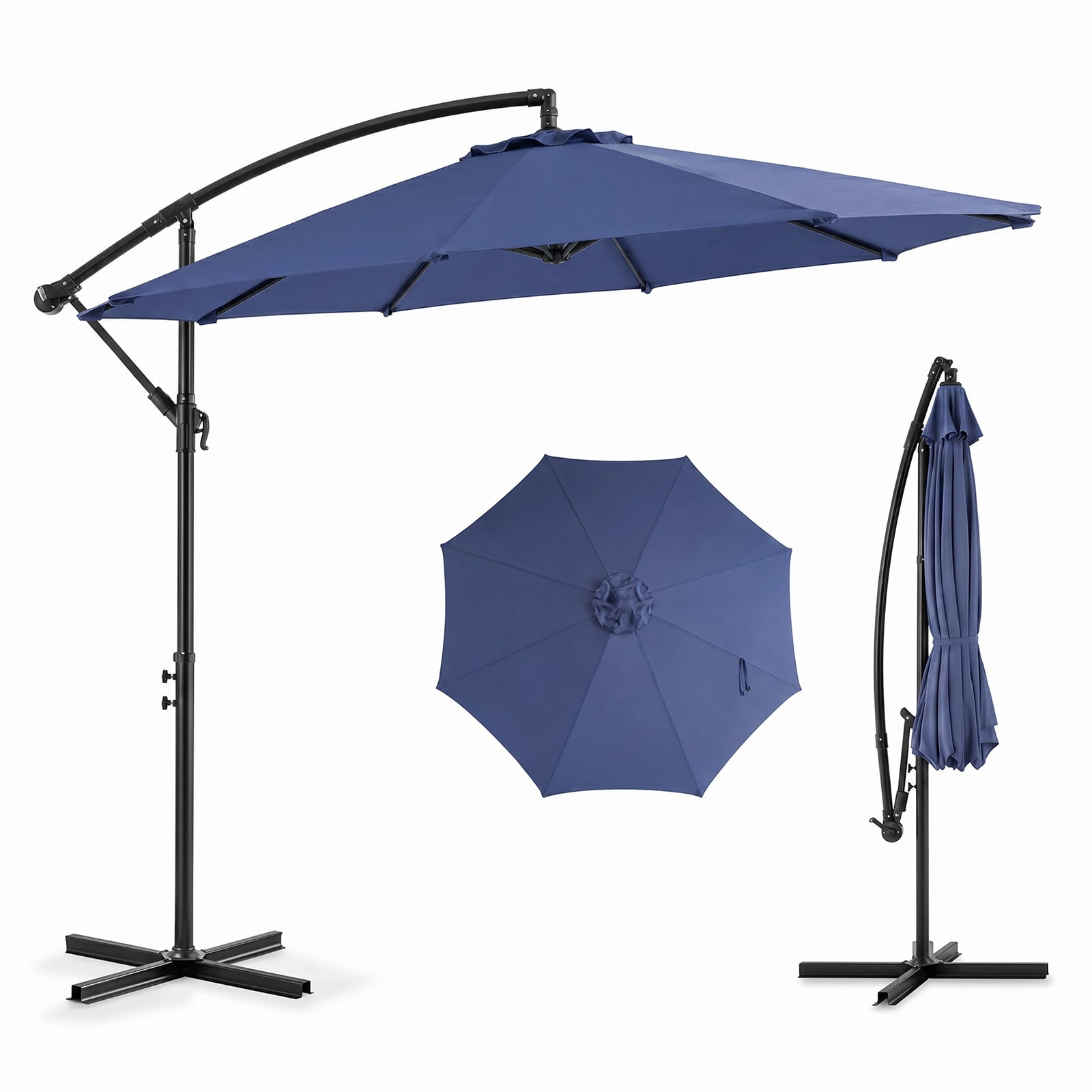 Alvantor 9.8FT Offset Cantilever Patio Umbrella with Crank & 8 Ribs, Easy Tilt Adjustment, UPF 50+ UV Protection for Backyard Patio Lawn