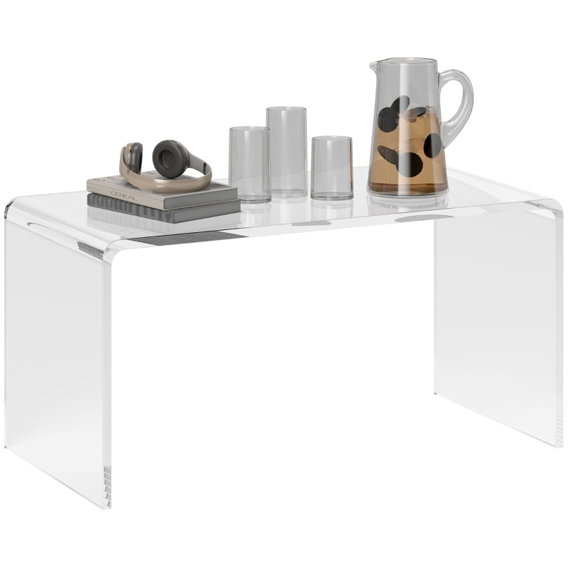 Alvantor Acrylic Coffee Table, Waterfall Design, No Assembly Needed 32"x16"x16" Clear