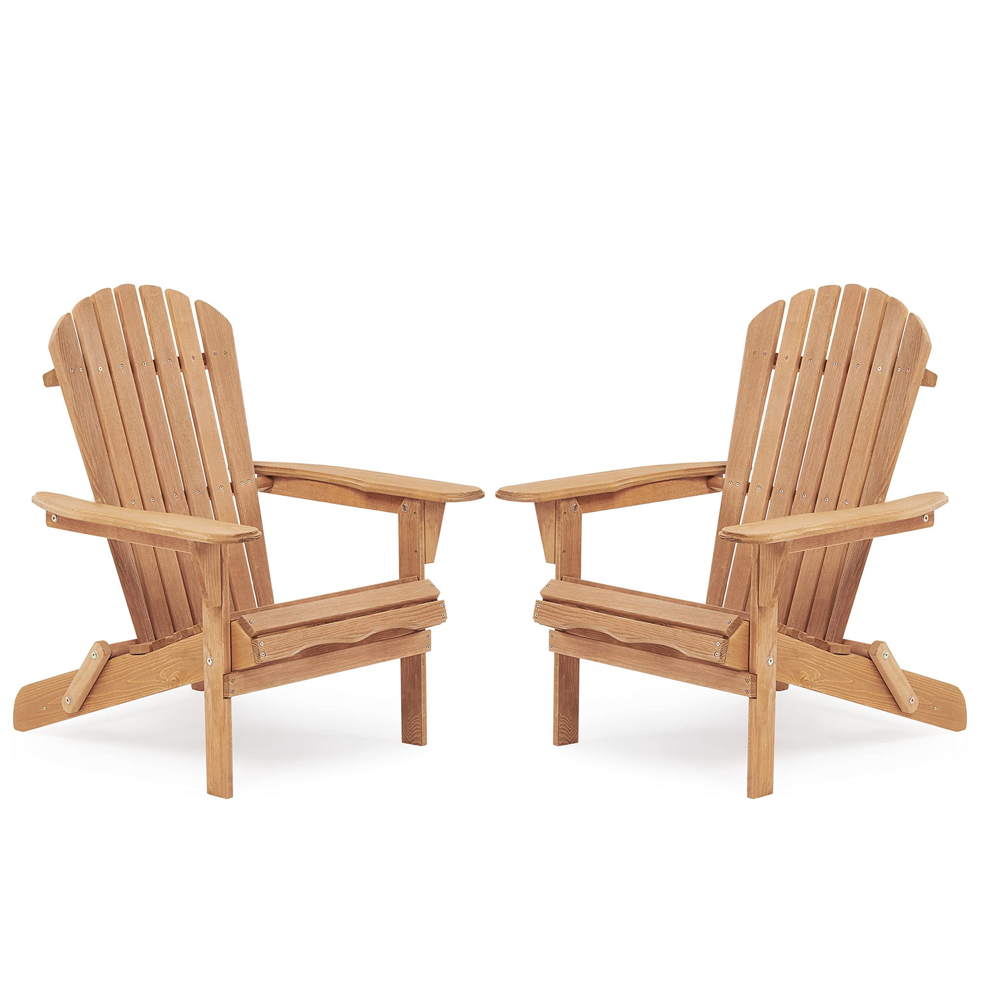 Alvantor Adirondack Chairs Set of 2 Outdoor Folding Wood Adirondack Chair for Patio Garden Backyard Light Brown