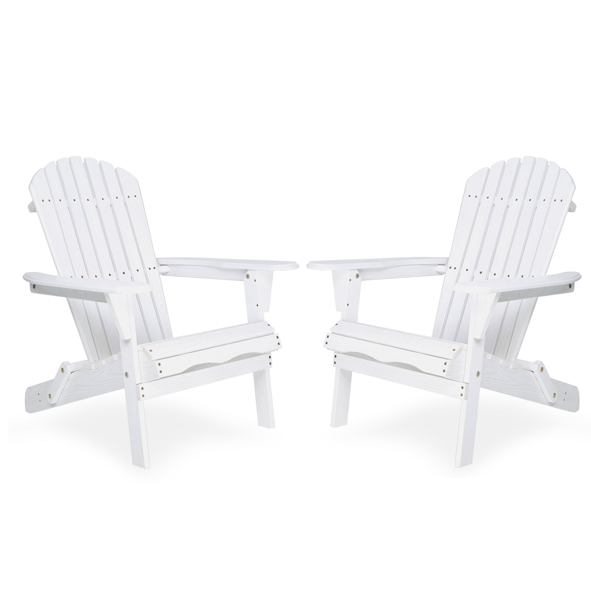 Alvantor Adirondack Chairs Set of 2 Outdoor Folding Wood Adirondack Chair for Patio Garden Backyard White
