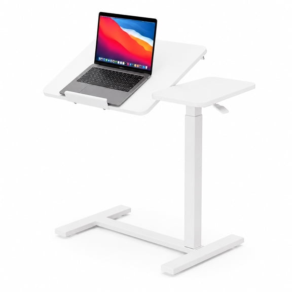 Alvantor Adjustable Bedside Table with Wheels, Rolling Desk, Laptop Table, Portable Design, Adjustable Height, Computer Workstation, Home Office Classroom