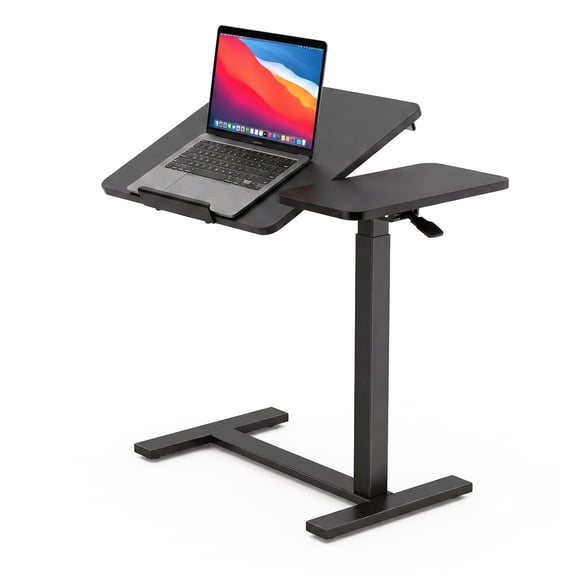 Alvantor Adjustable Bedside Table with Wheels, Rolling Desk, Laptop Table, Portable Design, Adjustable Height, Computer Workstation, Home Office Classroom