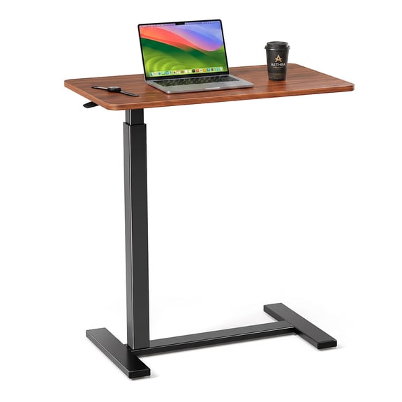 Alvantor Adjustable Bedside Table with Wheels, Rolling Overbed Table, Portable Standing Cart & Laptop Desk for Bed, Couch, Wheelchair