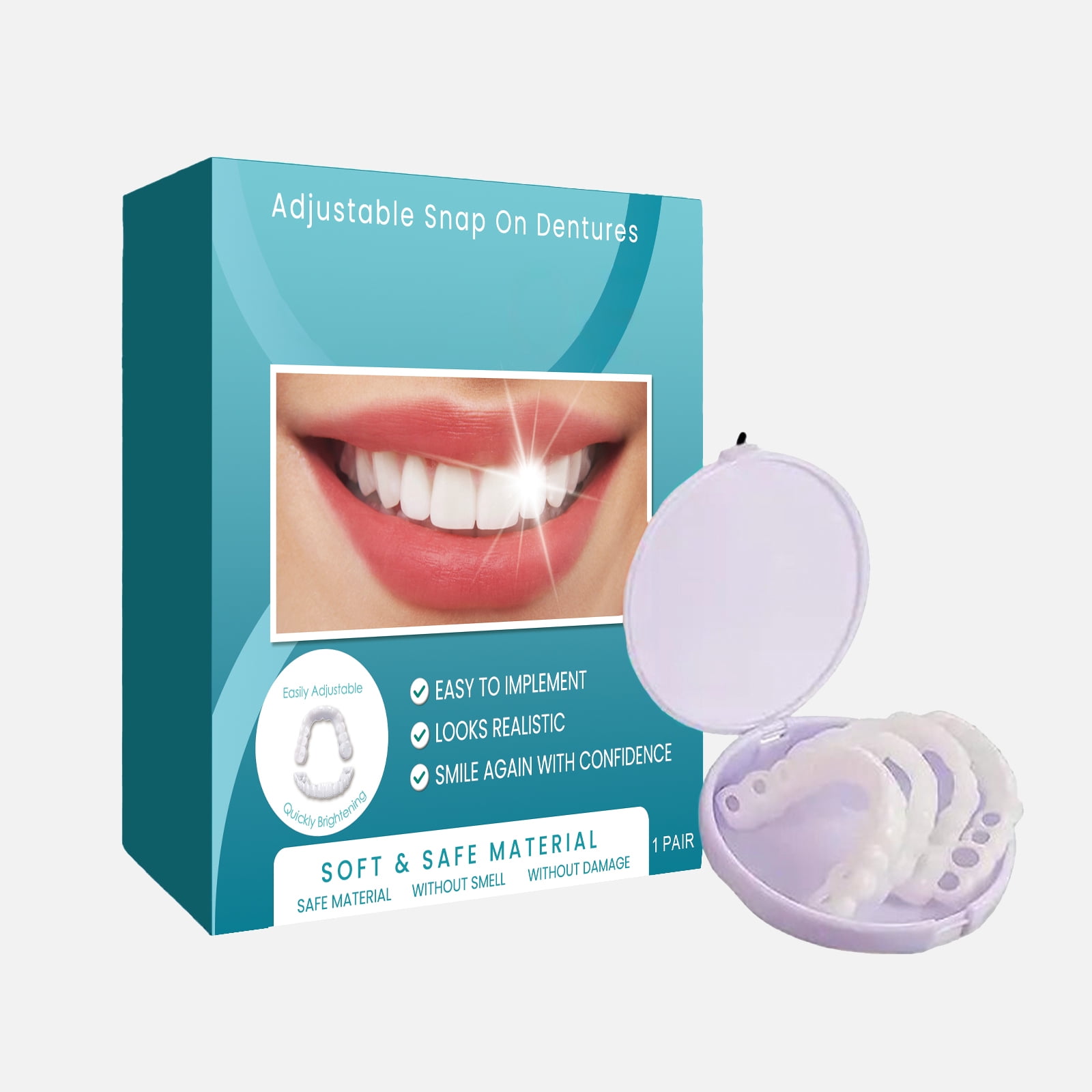 Alvantor Adjustable Buckle Teeth Kit, Temporary Fillings & Interdental Fillings, 1 Pair