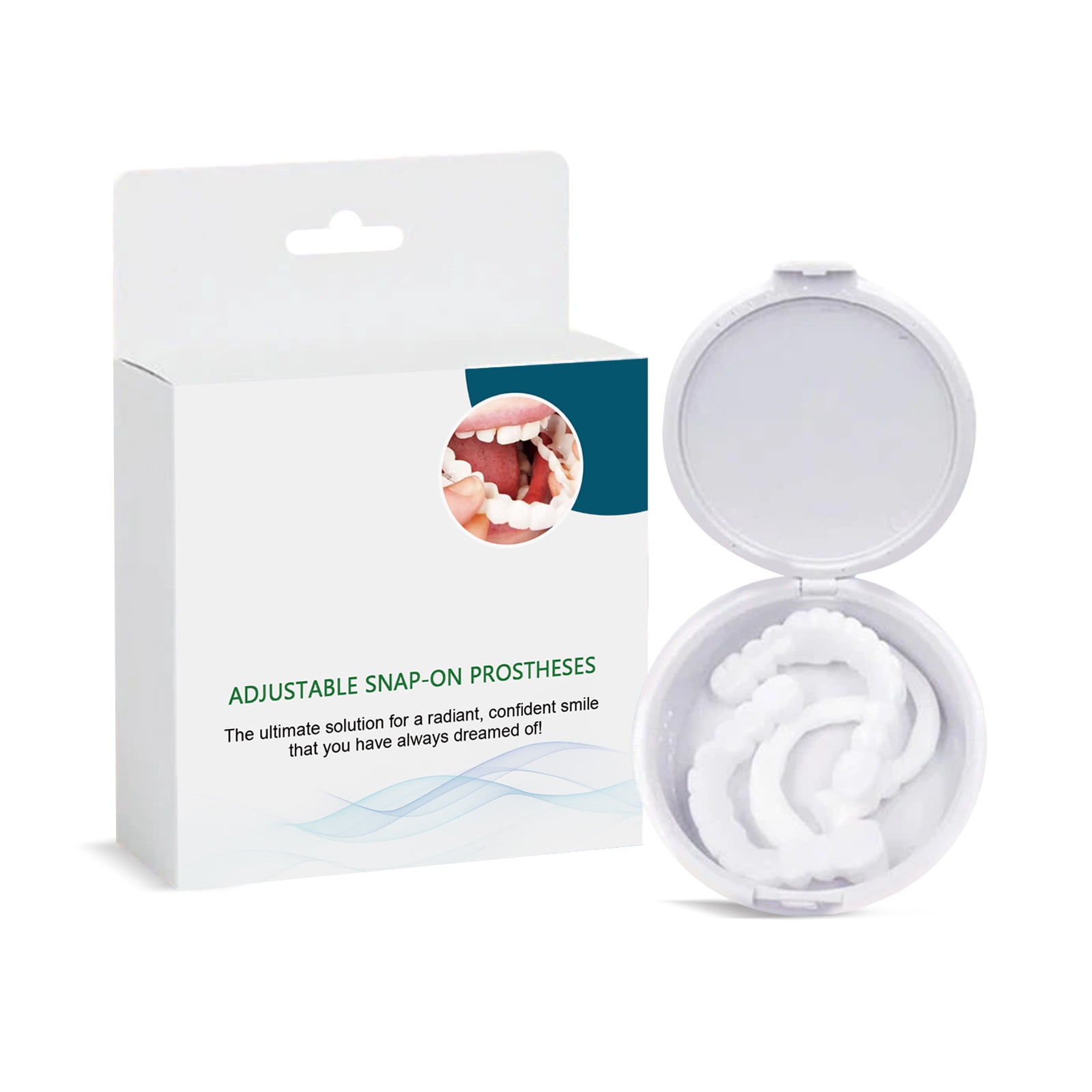 Alvantor Adjustable Buckle Teeth Resin Teeth Interdental Set Upper Lower Natural Smile