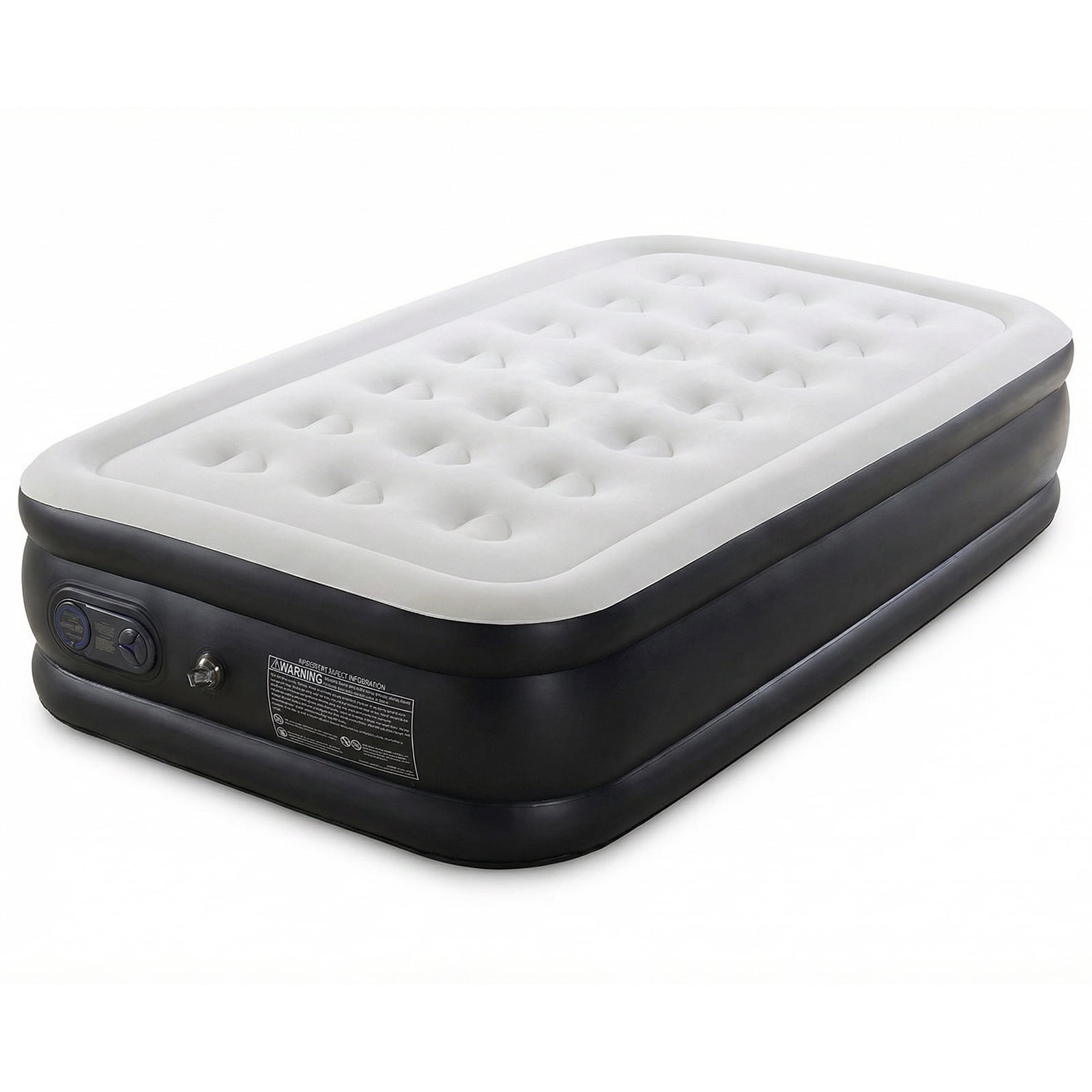 Alvantor Air Mattress, Built-in Pump, Fast Inflation, 660lbs Support, Comfort Flocking Top,Twin/Queen 16/18/22 in Black