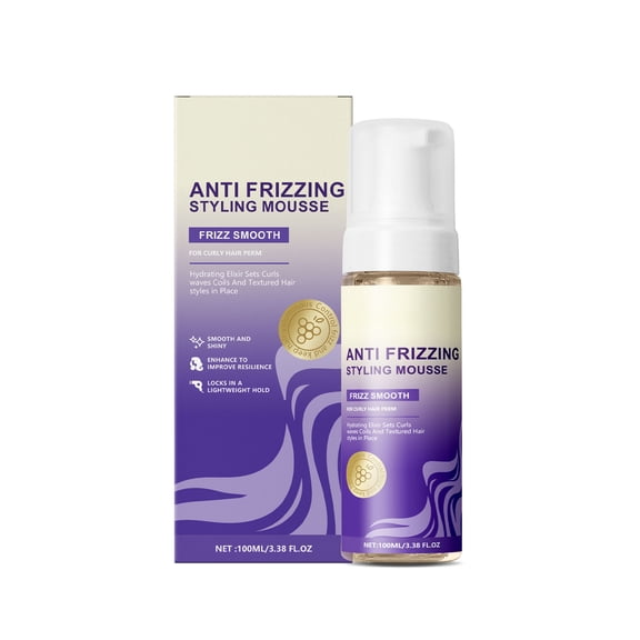 Alvantor Anti Frizz Curl Mousse Styling Foam with Vitamin E, 3.38 fl. oz