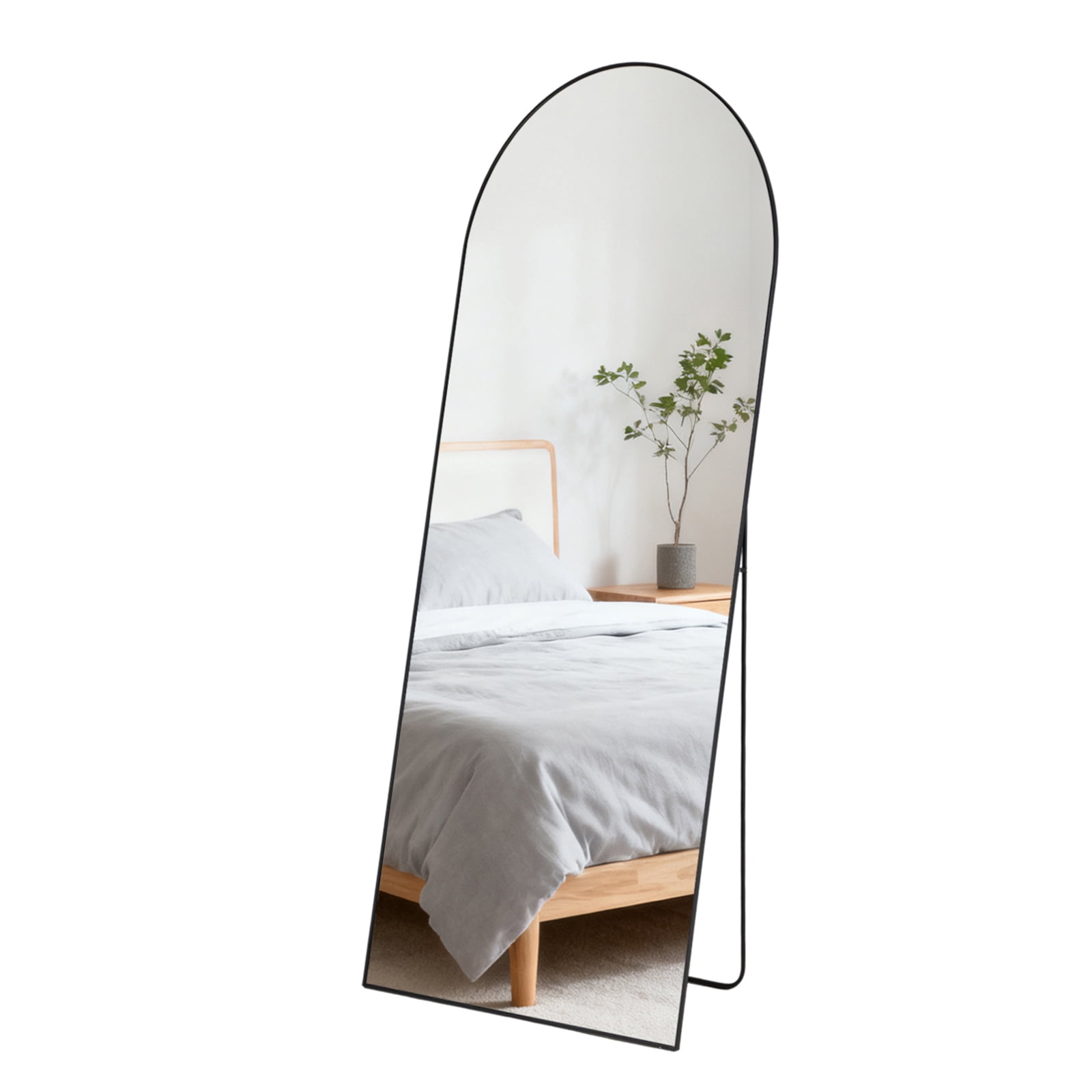 Alvantor Arched Full Length Mirror 21x56"-26x68" Wall Mounted/Floor Mirror Aluminum Alloy Frame Full Body Mirrors for Bathroom Living Room Bedroom and Entryway