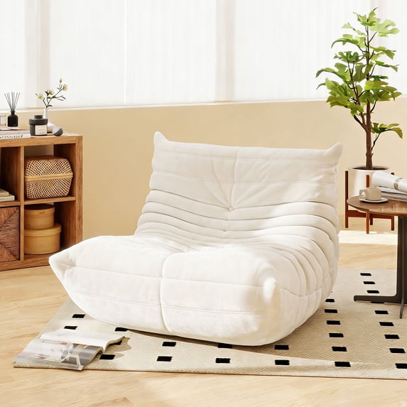 Alvantor Armless Bean Bag Chair, Dutch Velvet Lazy Sofa with Memory ...