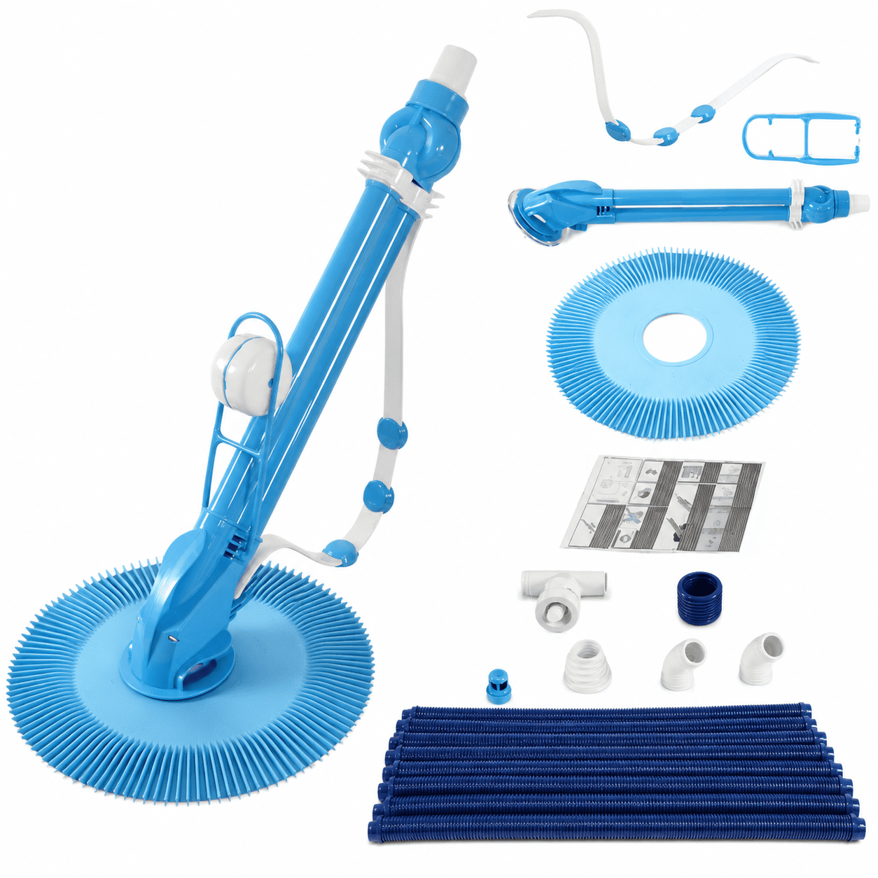 Alvantor Automatic Suction Pool Cleaner with 10 Hoses, No-Electric Pool Vacuum Cleaner for Above-Ground & Inground Swimming Pool