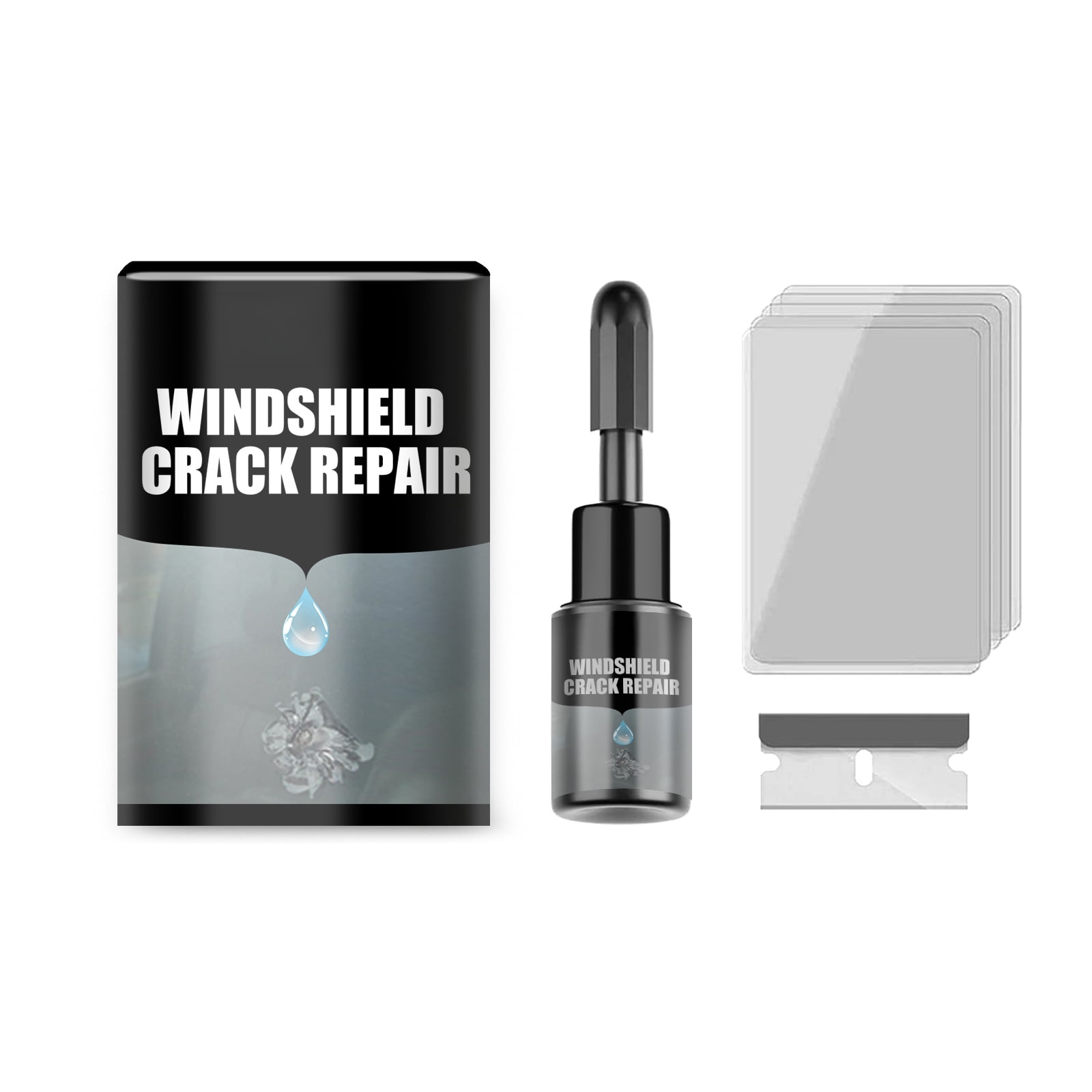 Alvantor Automotive Windshield Repair Kit For Chipped And Cracked, Quick and Easy Durable Resin Based Glass Repair Liquid, 0.67fl.oz