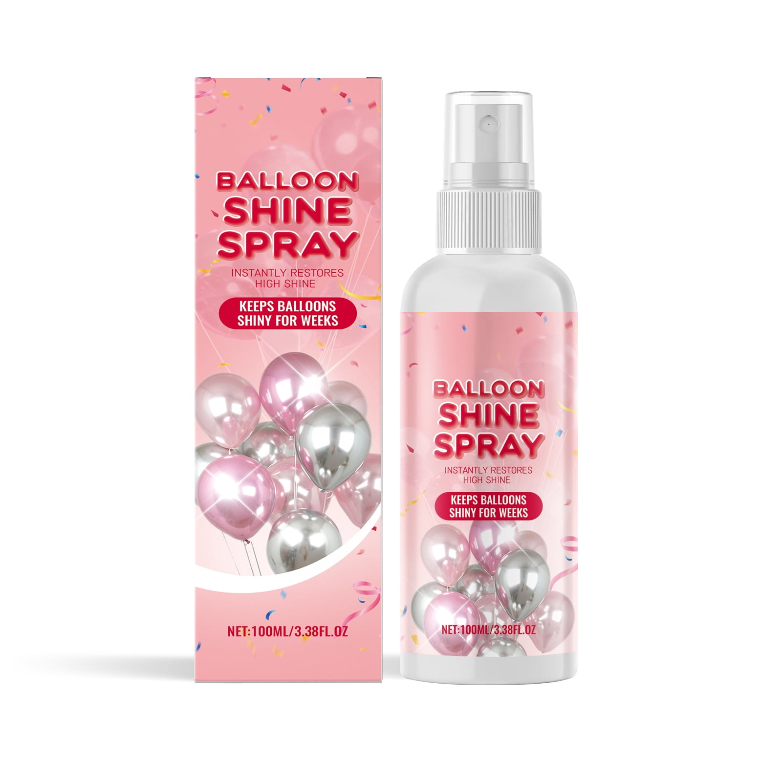 Alvantor Balloon Shine Spray for Latex, Quick Dry High Gloss Party Decor, Waterproof Shimmer, 3.38fl oz