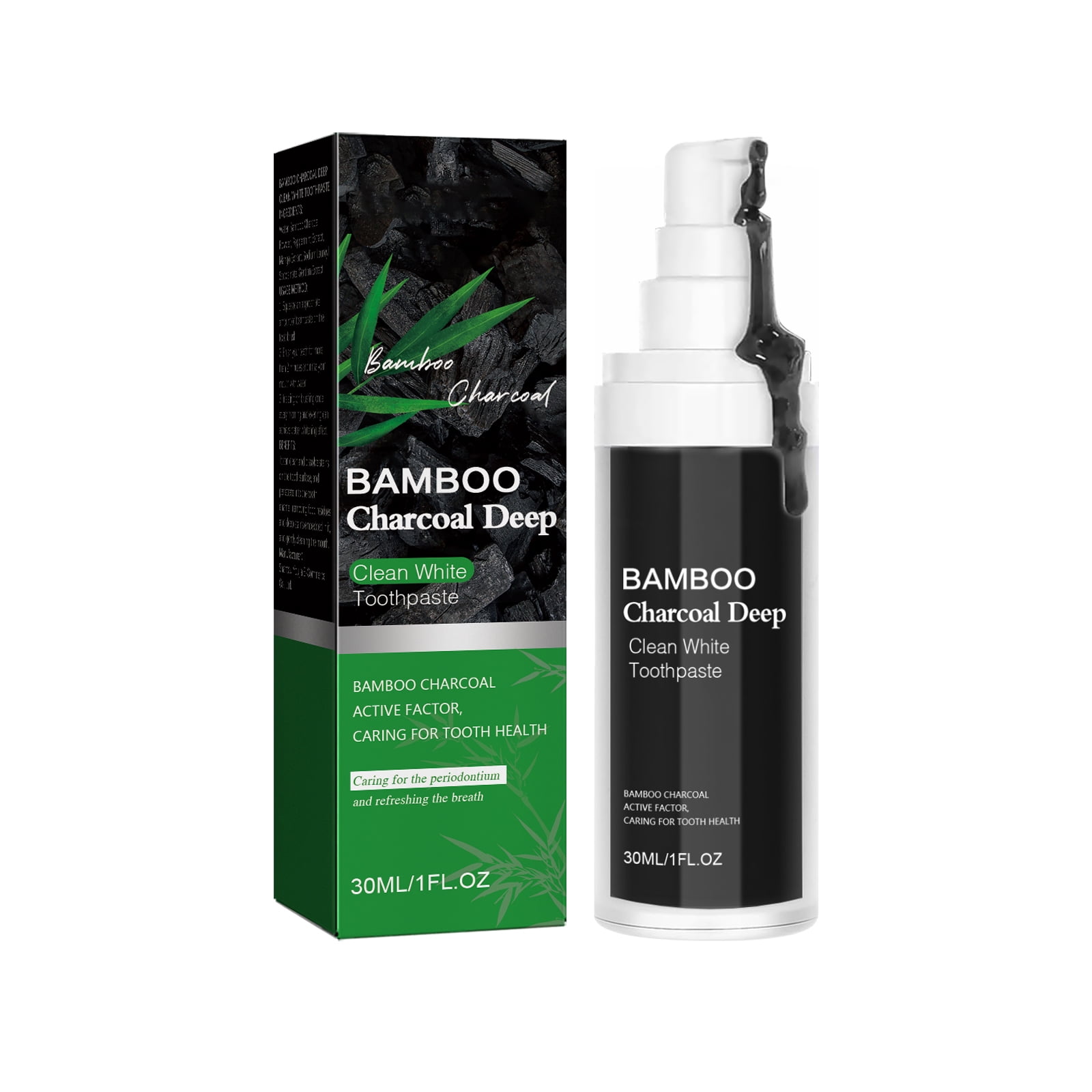 Alvantor Bamboo Charcoal Whitening Toothpaste, Deep Cleaning Mint Formula, 1 fl. oz
