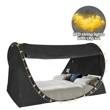 Alvantor Bed Tent Canopy Twin Size Privacy Space Bed Canopy with LED String LIght