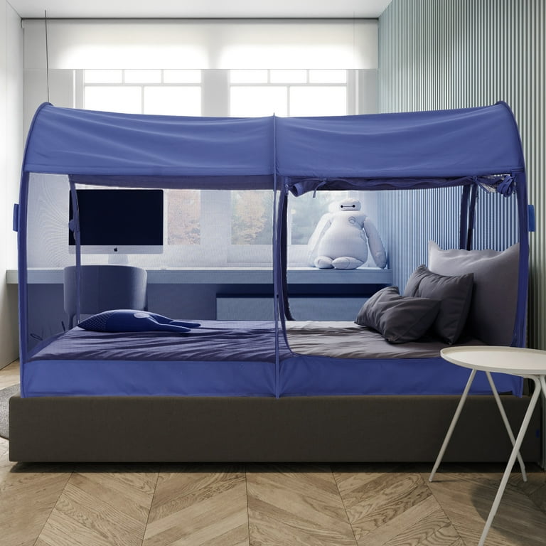 Navy blue bed canopy discount