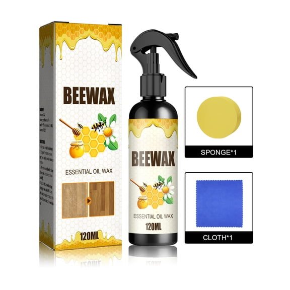 Alvantor Beeswax Furniture Polish Spray for Wood Floors and Furniture, Waterproof Anti-Cracking Restorer 4.05 fl. oz