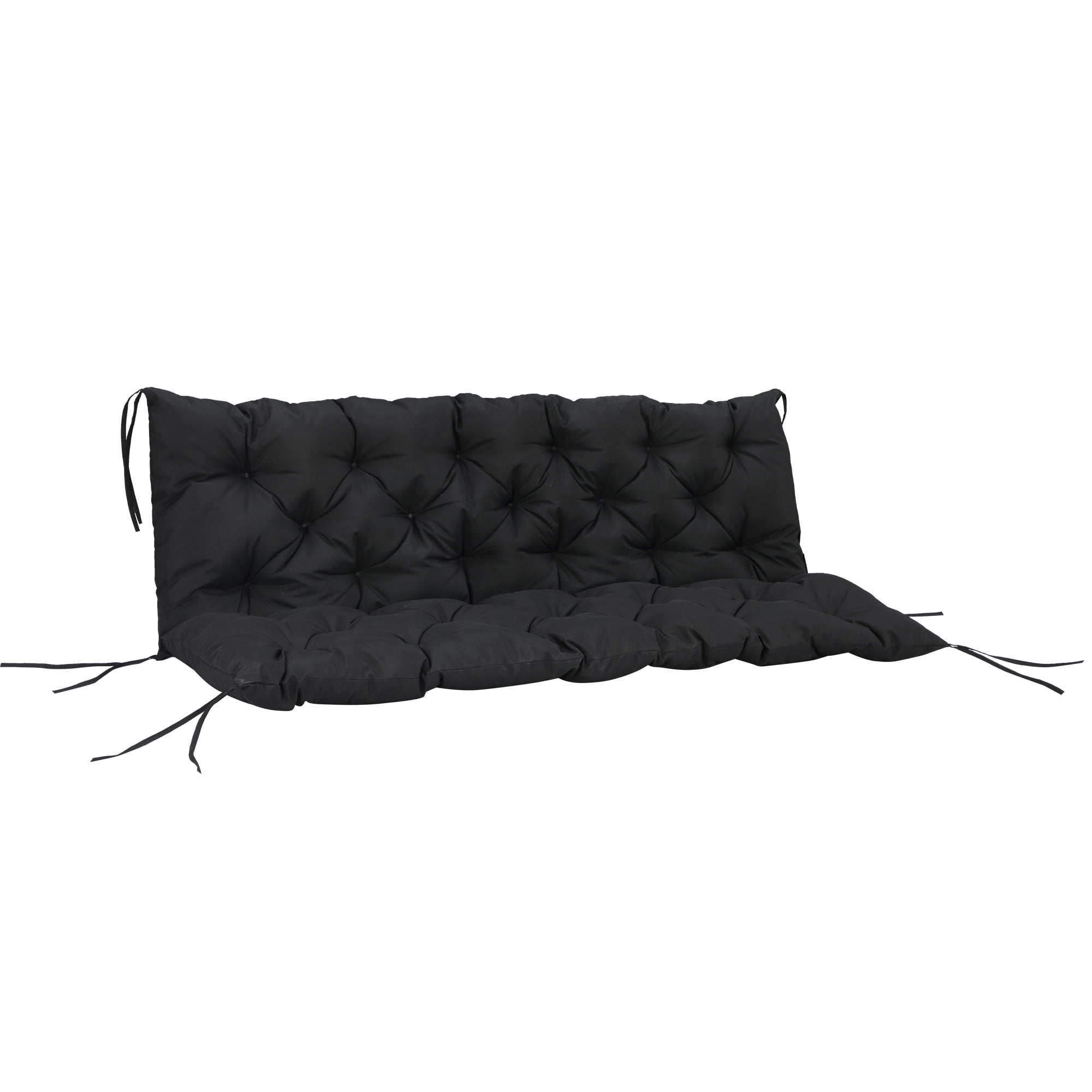 Alvantor Bench Chair Cushion 3-Seater Patio Cushions with Backrest for Swing Chair, Patio Sofa, 59" x 38" Dark Black