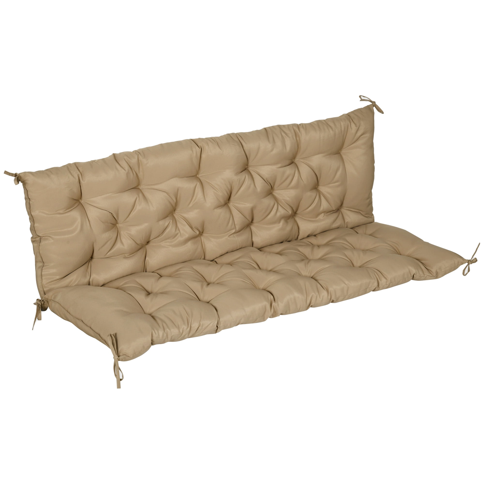 Alvantor Bench Chair Cushion 3-Seater Patio Cushions with Backrest for Swing Chair, Patio Sofa, 59" x 38" Dark Khaki