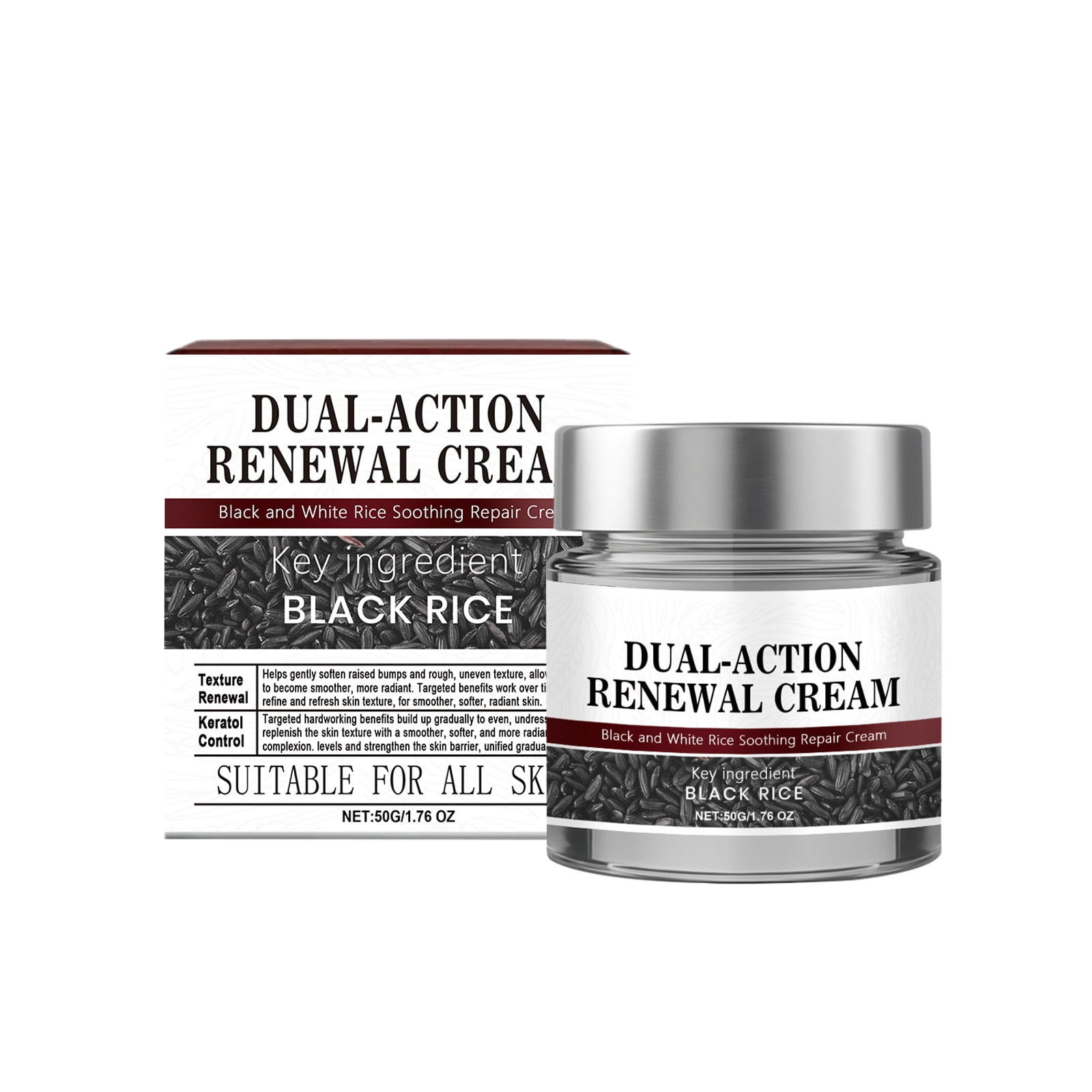 Alvantor Moisturizing Body Cream with Black Rice Extract for All Skin Types, 1.76oz