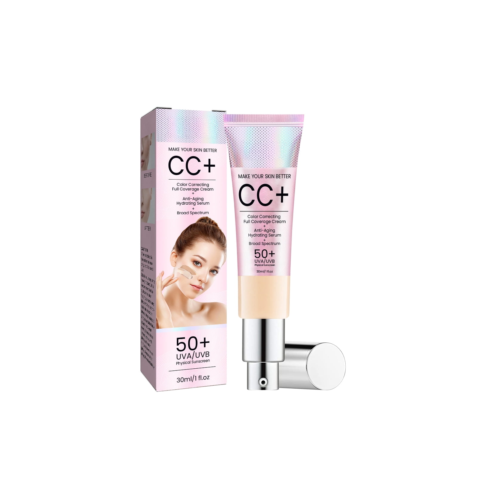 Alvantor CC Cream Foundation SPF 50+, Light Beige, 1 fl. oz