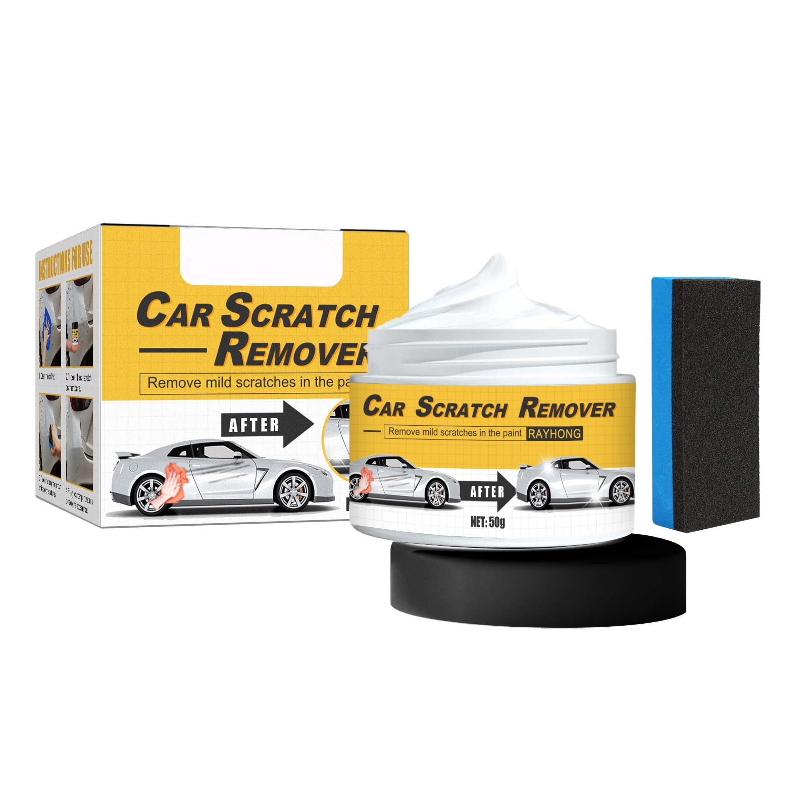 Alvantor Car Scratch Remover Cream Car Paint Scratch Repair Swirls Scratches Restoration Agent, 1.76oz