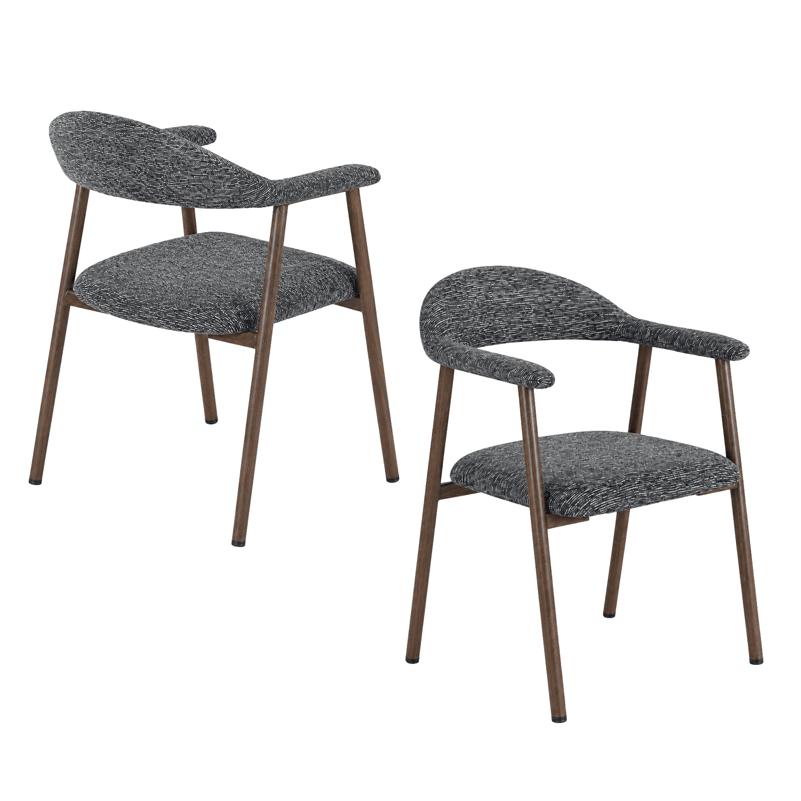 Alvantor Chairs Set of 2, A Modern Kitchen Side Chair Set with Curved Backrests and Linen Upholstery, Accompanied by Metal Decorative Chairs for Dining Room Kitchen Living Room Cafe