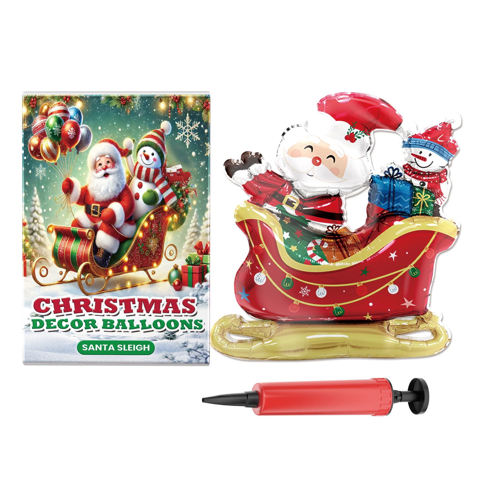Alvantor Christmas Foil Balloons with Pump Santa Claus Reindeer Tree Party Decorations,30*31in