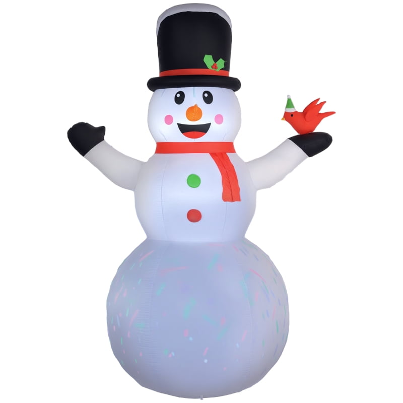 Alvantor Christmas Inflatables Giant Snowman with Rotating LED Lights 94.5"x59.1"x141.7" 12ft White