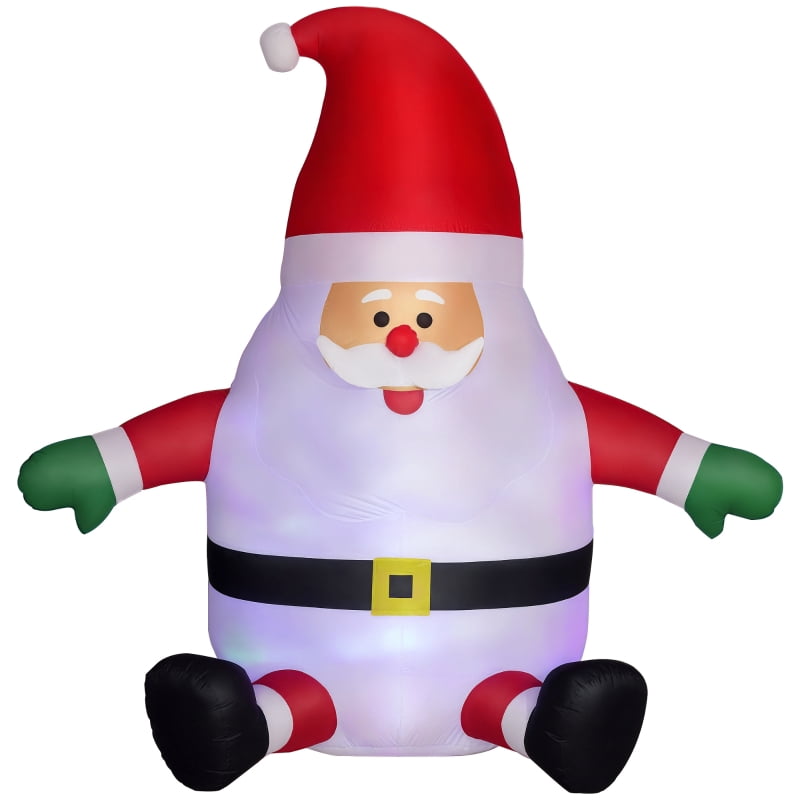 Alvantor Christmas Inflatables Santa with Rotating Light, Blow-Up Yard Decoration 72.4"x49.2"x72" Red/White