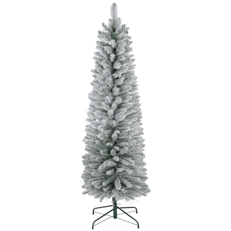 Alvantor Christmas Tree Pre-Lit Flocked with 500 LED Lights 51.2"x51.2"x90" 7.5ft Green