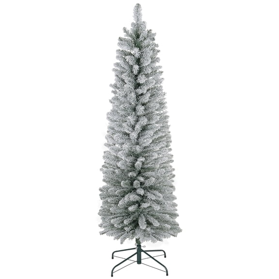 Alvantor Christmas Tree Pre-Lit Flocked with 500 LED Lights 51.2"x51.2"x90" 7.5ft Green
