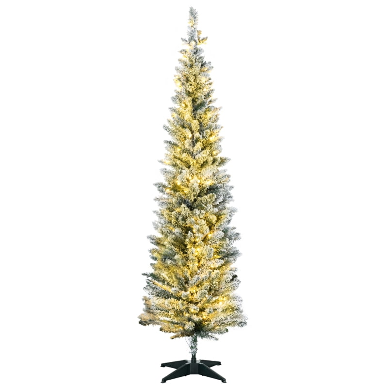 Alvantor Christmas Tree Pre-Lit Pencil with 390 Tips & LED Lights 21.75"x21.75"x72" 6ft Green