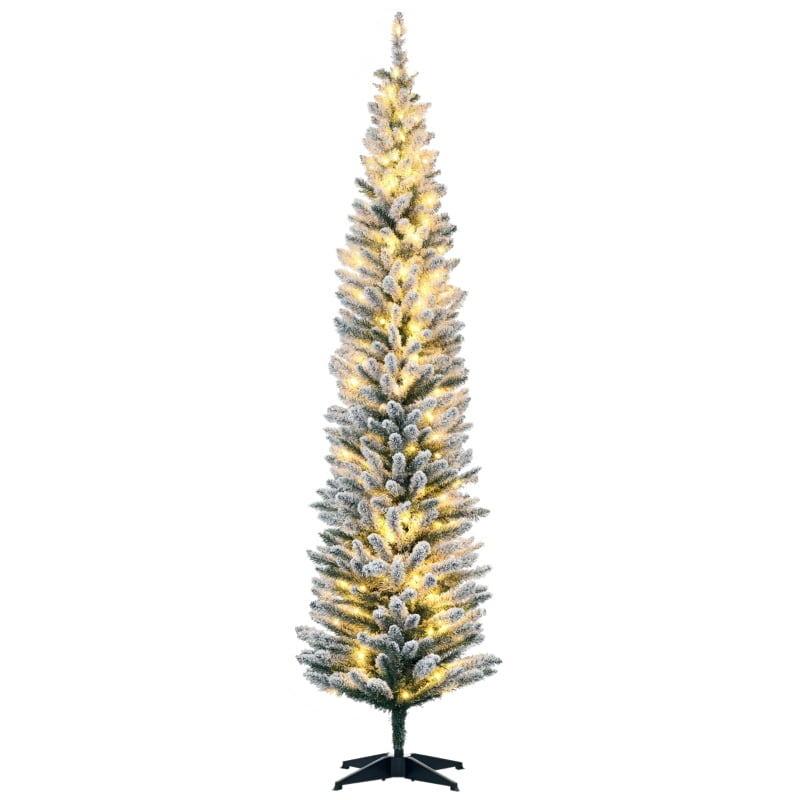 Alvantor Christmas Tree Pre-Lit Pencil with Warm White LED Lights 21.75"x21.75"x84" 7ft Green