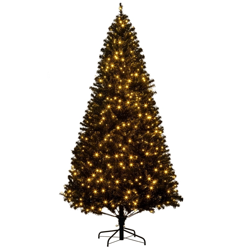 Alvantor Christmas Tree Pre-Lit with 500 Warm White Lights & 1346 Tips 42.5"x42.5"x90" 7.5ft Black