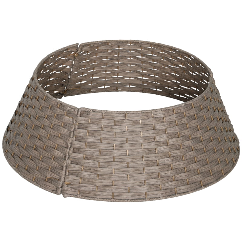 Alvantor Christmas Tree Skirt , Woven Tree Collar Alternative for Holiday Home 26.8"x26.8"x8.7" Coffee