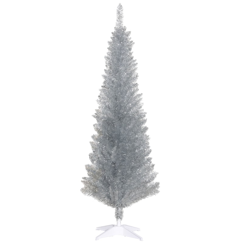 Alvantor Christmas Tree Unlit Pencil with 294 Tips, Slim Holiday Decor 17.75"x17.75"x60" 5ft Silver