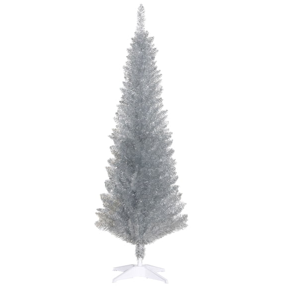 Alvantor Christmas Tree Unlit Pencil with 294 Tips, Slim Holiday Decor 17.75"x17.75"x60" 5ft Silver